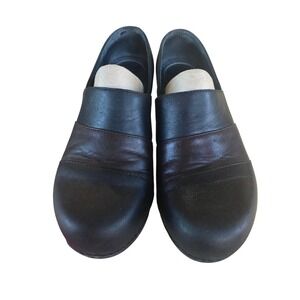 Dansko Tenley Nappa Clogs Black Brown Style 4806 Size 38 Slip On Comfort Shoes